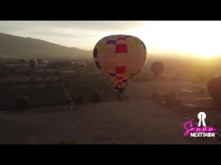 awesome dangerous sex in a hot air balloon for everyone to see